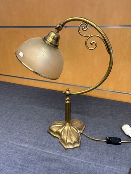Tischlampe im Stil der 1940er Jahre aus Bronze und