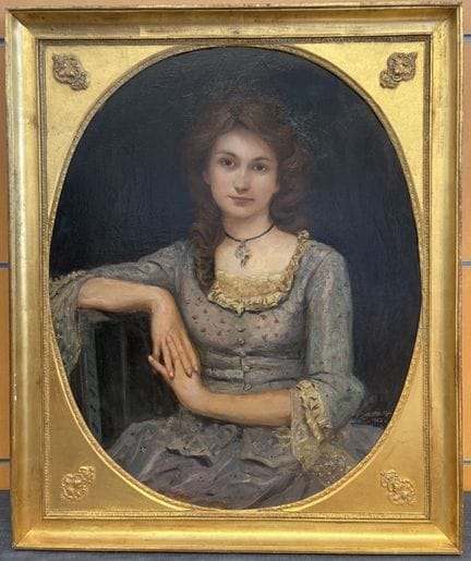 吕西安·乔纳斯（1880-1947），《一位女士的肖像》，布面油画，经修复，右下角签名并标注1923