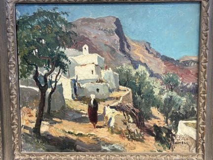莫里斯·马丁（1894-1978），《罗德岛的阿基安杰洛斯村》，布面油画，背面标注1870年，无框尺