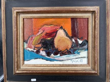 米歇尔·诺（生于1939年），《水果静物》，布面油画，右下角签名
24x33厘米（不含画框）
45x