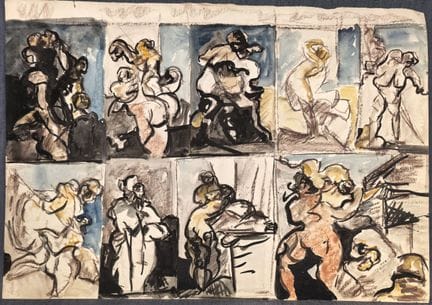 Henri Chariot (1945), Skizze, ohne Rahmen, Signatu