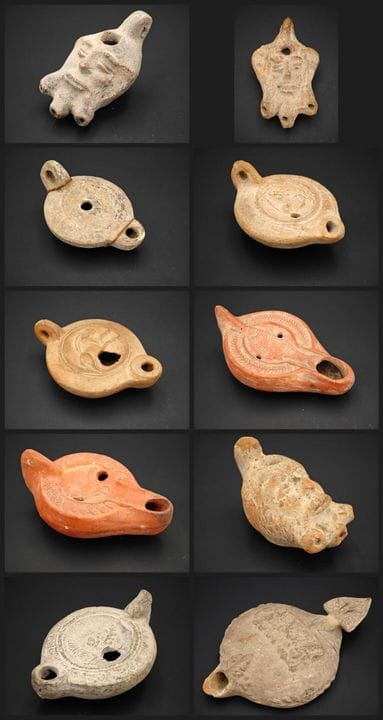Lot de dix objets en terre cuite comprenant plusie