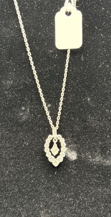 Cadena de oro blanco con cadena de seguridad de 3,