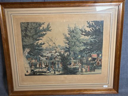 Grabado inglés «Fairlop Fair», amarilleado, 53 cm 