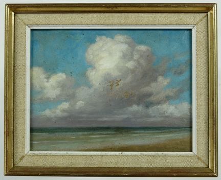 19th-century French School, "Beachfront," unsigned