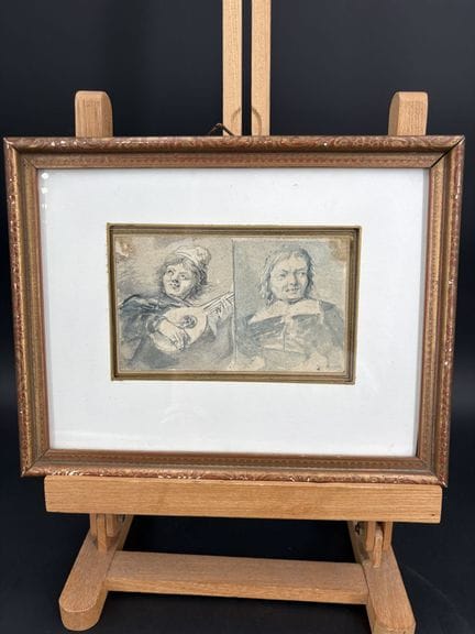 19th-Century French School, study of a minstrel, w