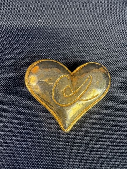 Christian Lacroix, gold-plated metal heart brooch