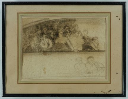 École Française XIXème - "Femmes au balcon", fusai
