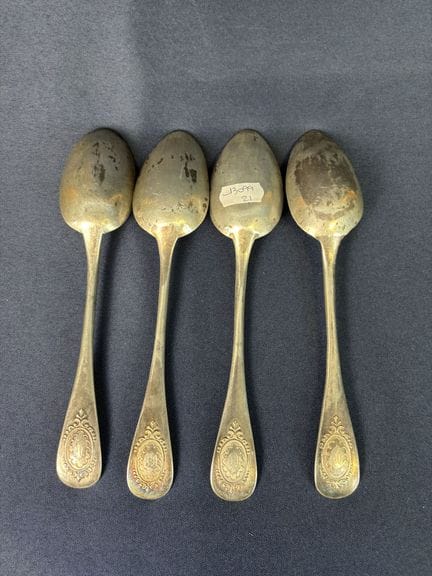 Set of 4 silver tablespoons, Minerve hallmark, 320