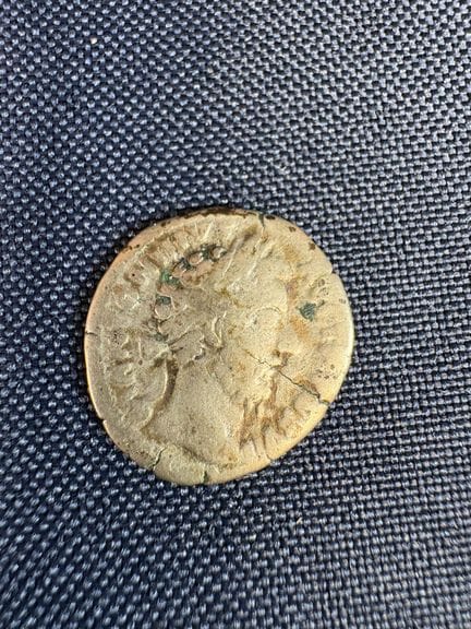A Roman silver coin—Antoninus Pius? 3 grams