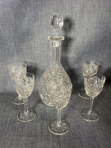 Baccarat, servicio de licor de cristal, jarra y 5 