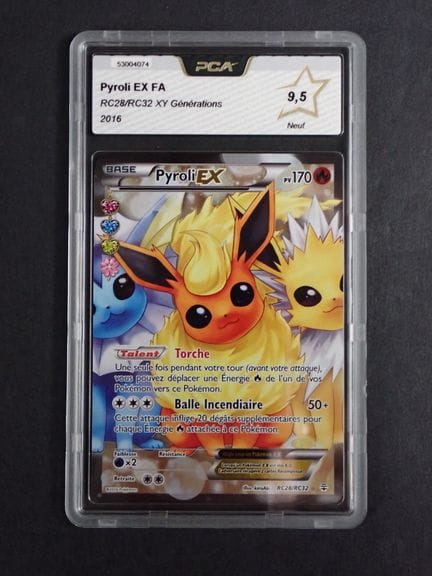 Carte Pokemon 
Contenu: 1 carte rare Pyroli EX
Edi