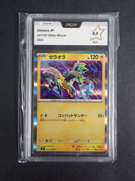 Carta Pokémon 
Contenuto: 1 carta rara di Zeraora
