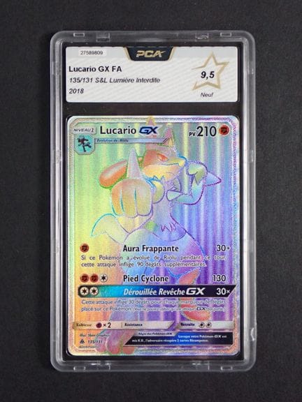Carta Pokémon 
Contenuto: 1 carta rara Lucario GX
