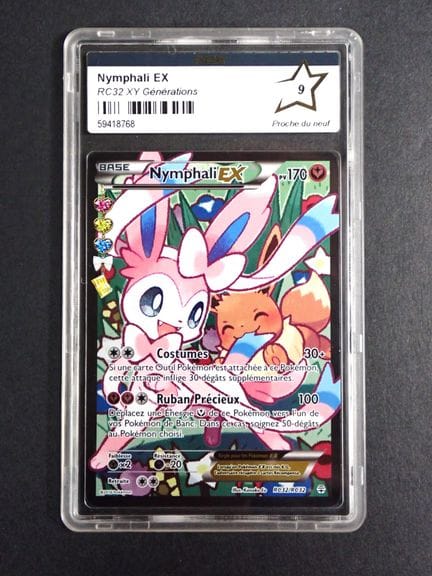 Carte Pokemon 
Contenu: 1 carte rare Nymphali EX
E