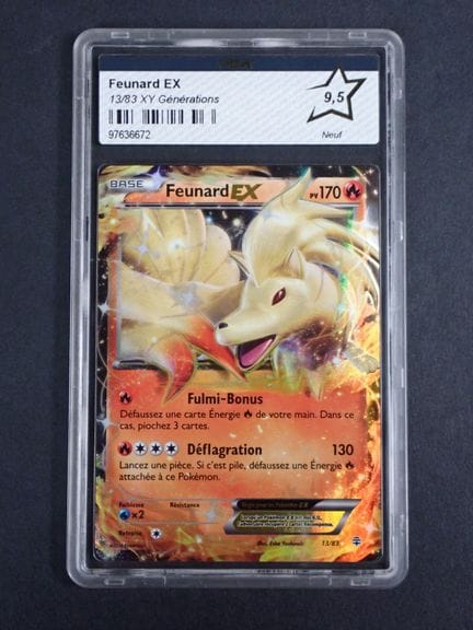 Carte Pokemon 
Contenu: 1 carte rare Feunard EX
Ed