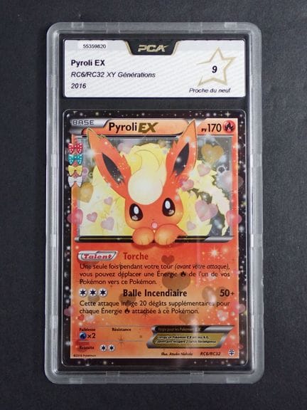 Carta Pokémon 
Contenuto: 1 carta rara Pyroli EX
E