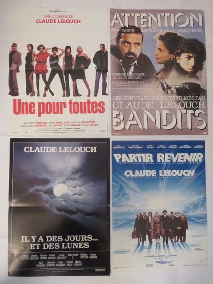 «Claude LELOUCH»: 4 film / 4 locandine 0,40x0,60
«