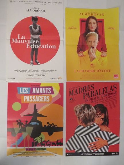 «Pedro ALMODOVAR»: 4 Films / 4 Affichettes 0,40x0,
