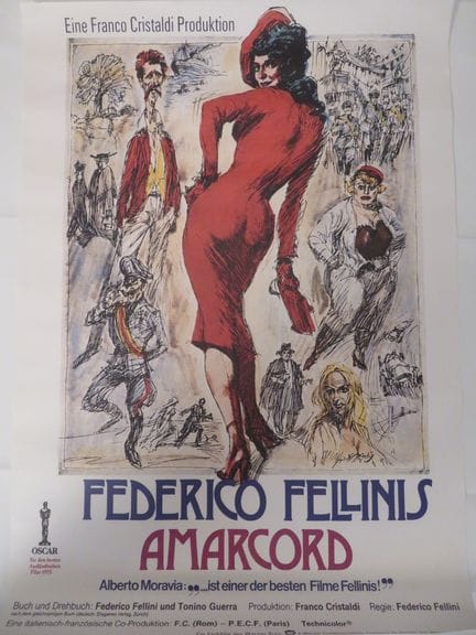 «AMARCORD»: (1975) - Locandina tedesca 0,70x1,00