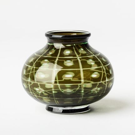 EDWARD HALD. Vase, Orrefors 1941, Slipgraal, geome