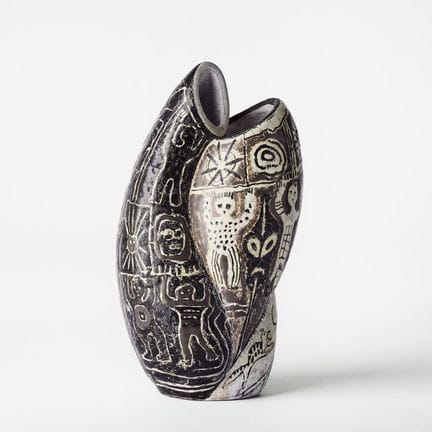 HANS HEDBERG. Vase, Steingut, Faenza, Italien, um 