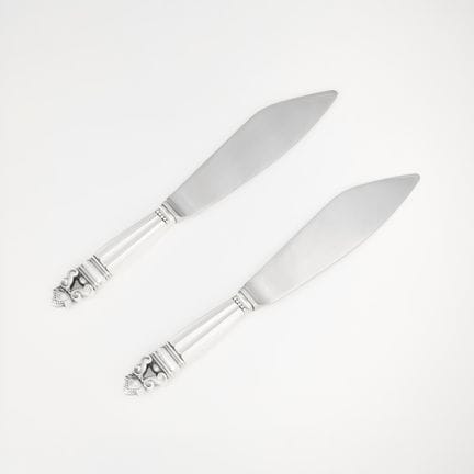 JOHAN ROHDE. Tortenmesser, ein Paar, Sterlingsilbe