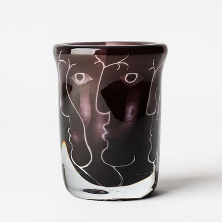 INGEBORG LUNDIN. „Ansikten“, Vase, Orrefors 1972, 