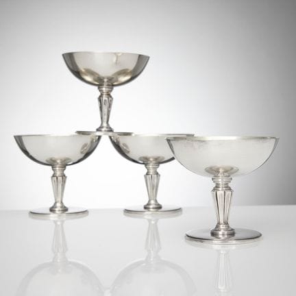 ERIK FLEMING. Cocktailgläser, vier Stück, Sterling
