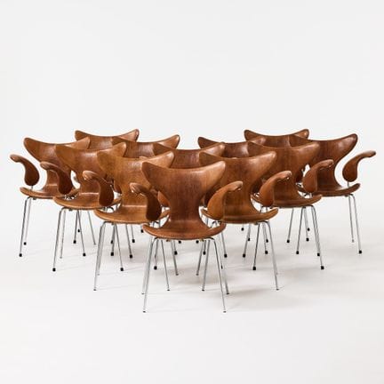 ARNE JACOBSEN. „Liljan“, Sessel, zwölf Stück, Frit