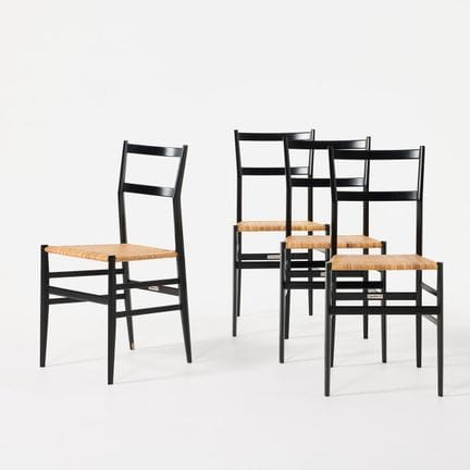 GIO PONTI. „Superleggera“, Stühle, vier Stück, Cas