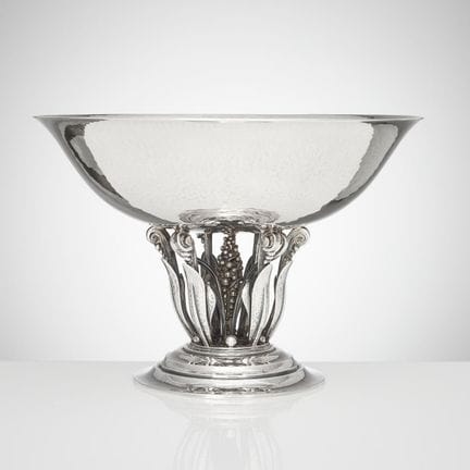 JOHAN ROHDE. Schale auf Fuß, Sterlingsilber, Georg