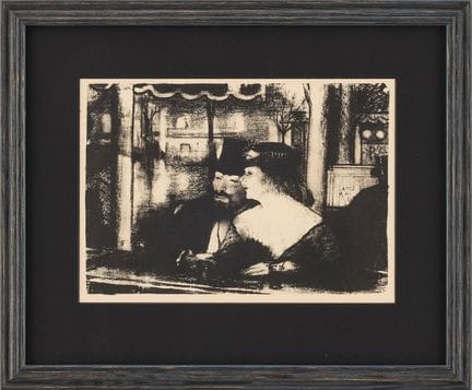 AXEL FRIDELL. « Café intérieur ». Lithographie, Pa