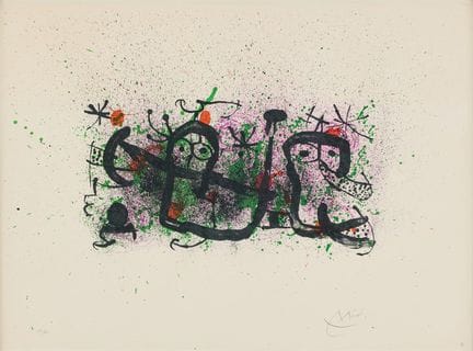 JOAN MIRÓ. « Ma de Proverbis ». Lithographie en co
