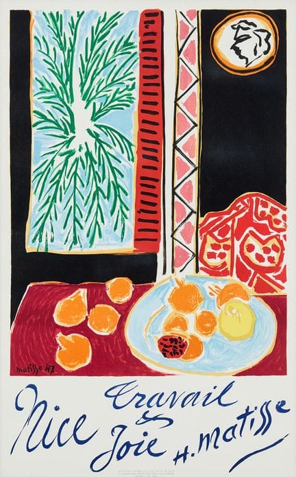 HENRI MATISSE. « Nice, Travail et Joie ». Affiche 