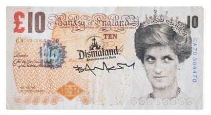 BANKSY. «Billete de 10 libras». Litografía offset 