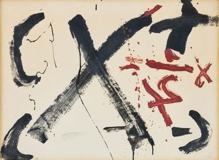 ANTONI TÀPIES. « Gran X » tiré de « Negre I Roig »