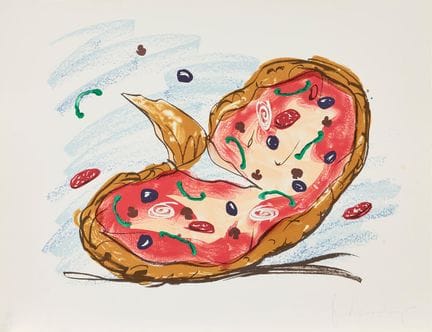 CLAES OLDENBURG. « Pizza/Palette ». Lithographie e