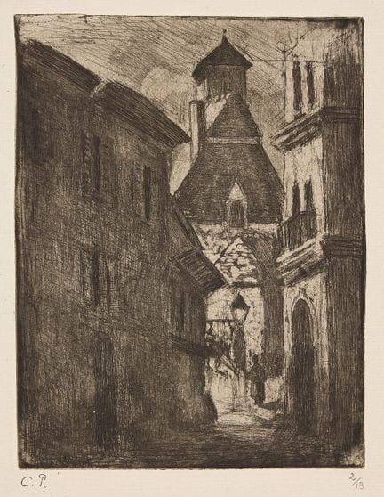 CAMILLE PISSARRO. « Petite rue Nationale, à Rouen 