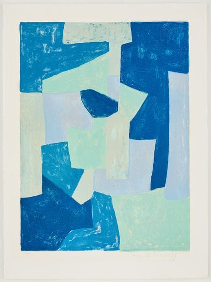 SERGE POLIAKOFF. « Composition bleue et verte ». L
