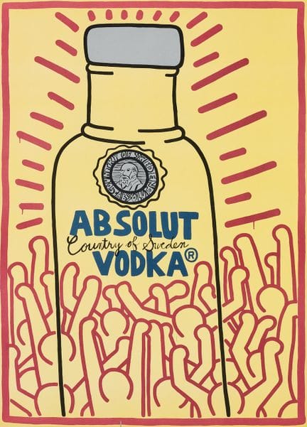 KEITH HARING. «Absolut Vodka». Litografía offset e