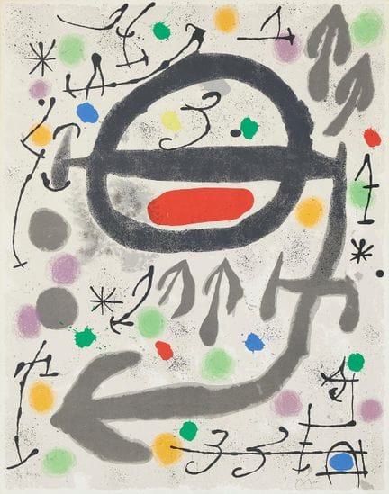 JOAN MIRÓ. « Les Perséides » (planche 3). Lithogra
