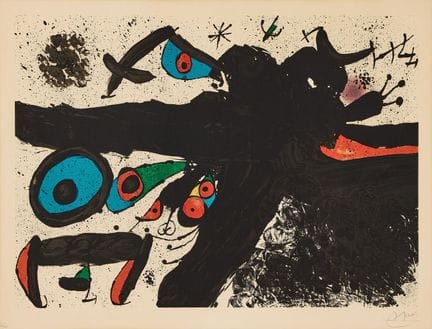 JOAN MIRÓ. « Homenatge à Joan Prats ». Lithographi