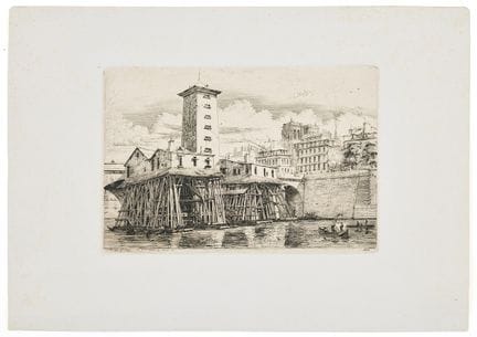 CHARLES MERYON. « Le Pompe Notre-Dame ». Eau-forte