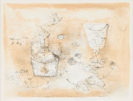 ZAO WOU-KI. « Hortensias ». Lithographie en couleu