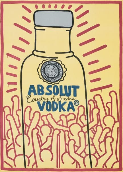 KEITH HARING. «Absolut Vodka». Litografía offset e