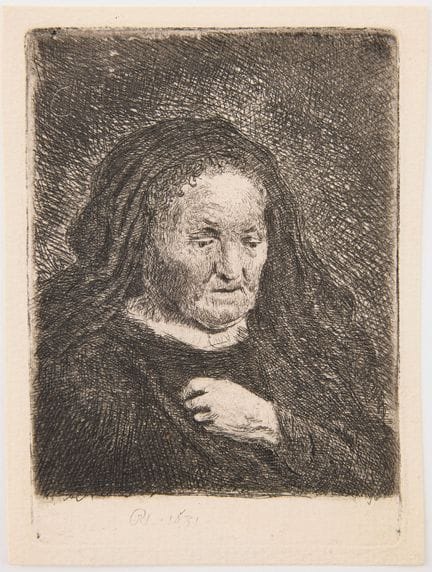 REMBRANDT VAN RIJN. « La mère de l’artiste, la mai