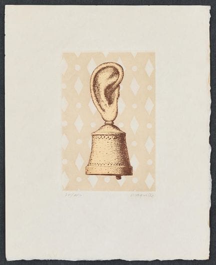 RENÉ MAGRITTE. « La Leçon de Musique ». Eau-forte 