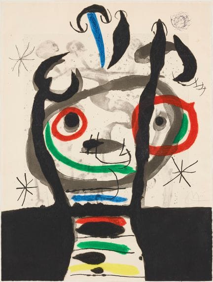 JOAN MIRÓ. « Le Grand Sorcier ». Gravure, aquatint