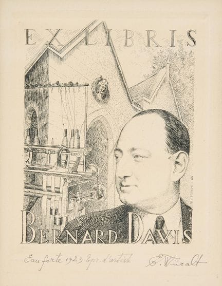 EDUARD WIIRALT. « Ex Libris Bernard Davis ». Eau-f